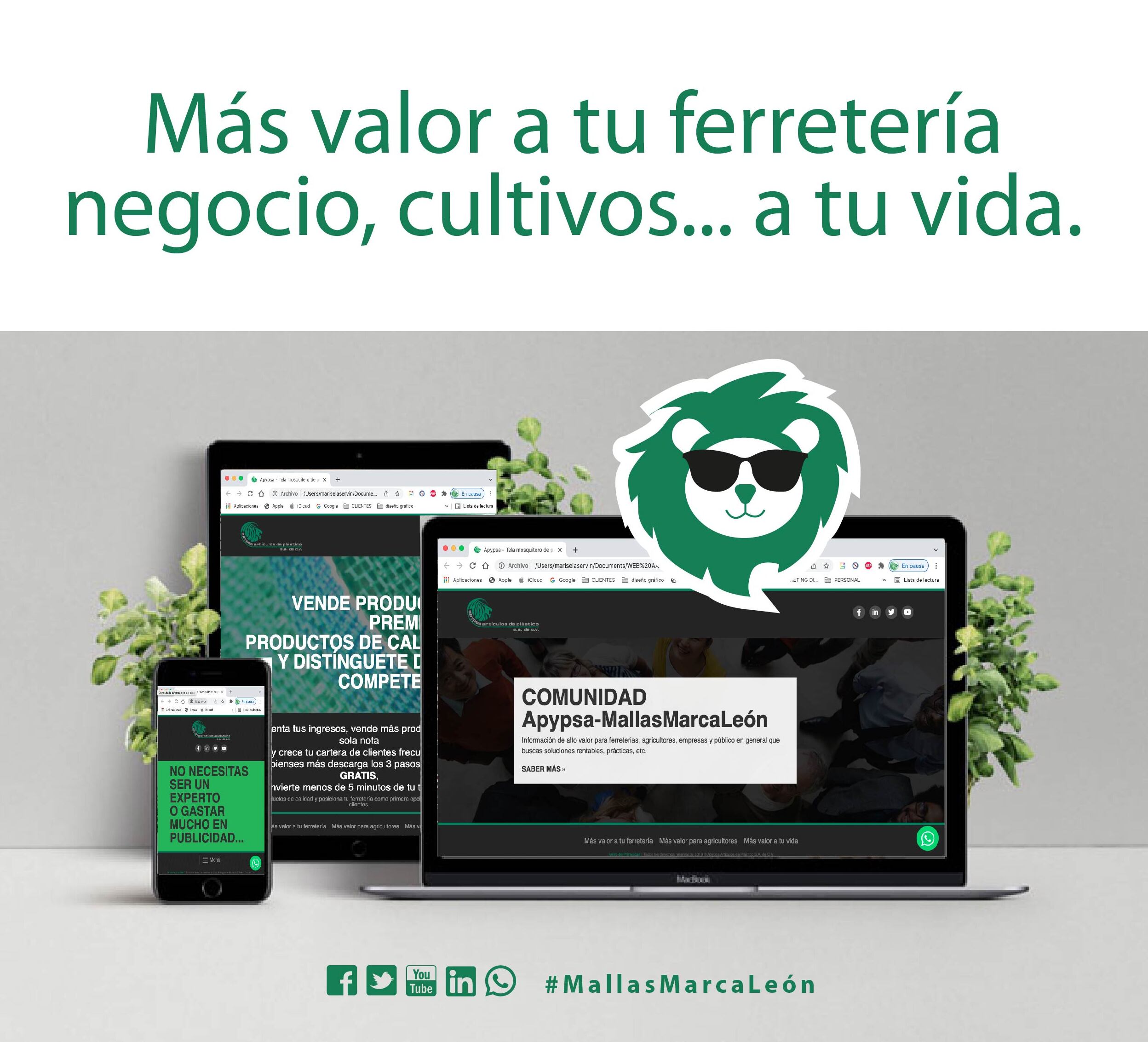 MallasMarcaLeón de uso agrícola, doméstico, ganadero y de contstrucción